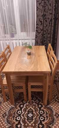 Кухонний стіл і крісла з дерева, ціна за комплект
