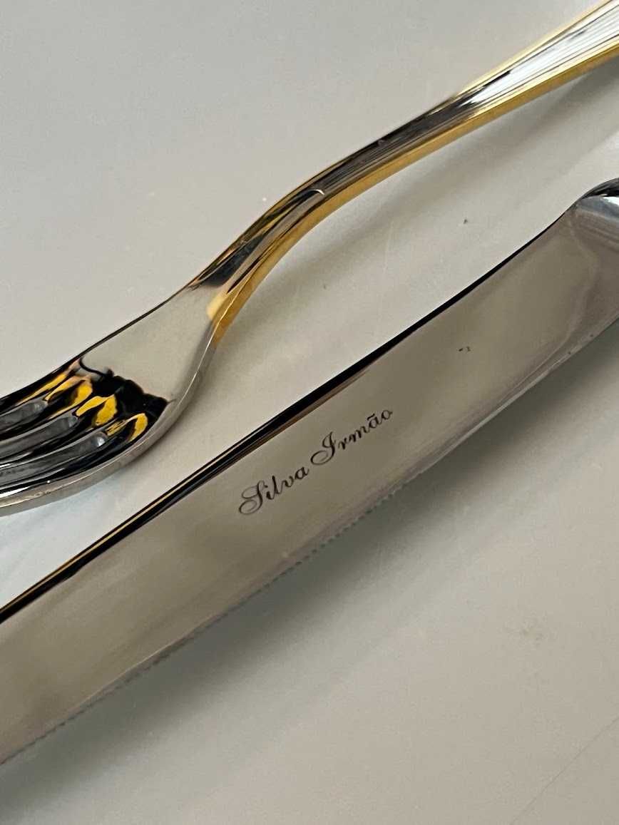 Faqueiro 131 peças Inox 18/10 e Ouro 24k - Crominox
