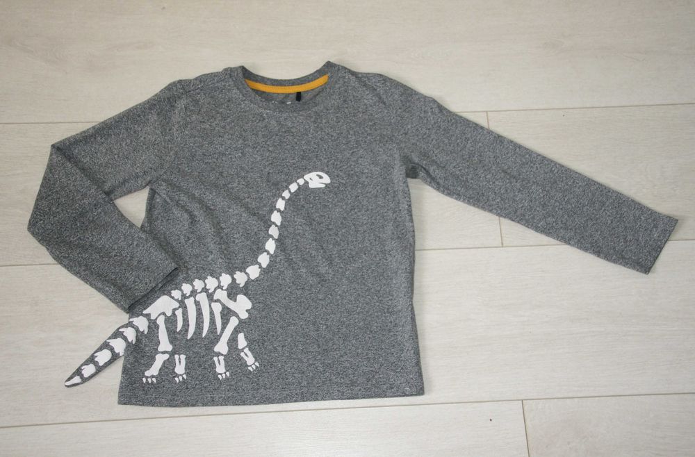 5.10.15 t szara melanżowa bluzeczka z dinozaurem 3D