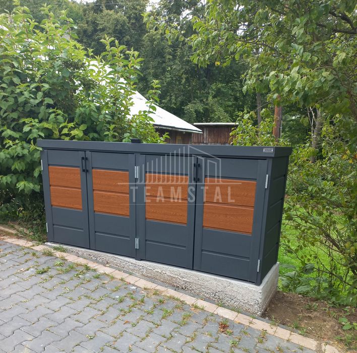Zabudowa koszy na śmieci obudowa kubłów 235x65x110 cm 4x120L  TS601