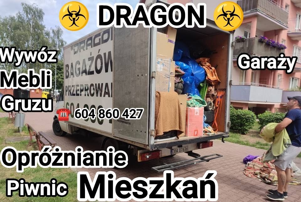 DRAGON Opróżnianie mieszkań,Garaży,Piwnic,Domów,Wywóz mebli gruzu,Agd