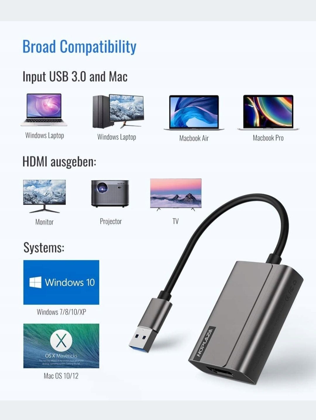 HOPLAZA Adapter USB do HDMI kod C10