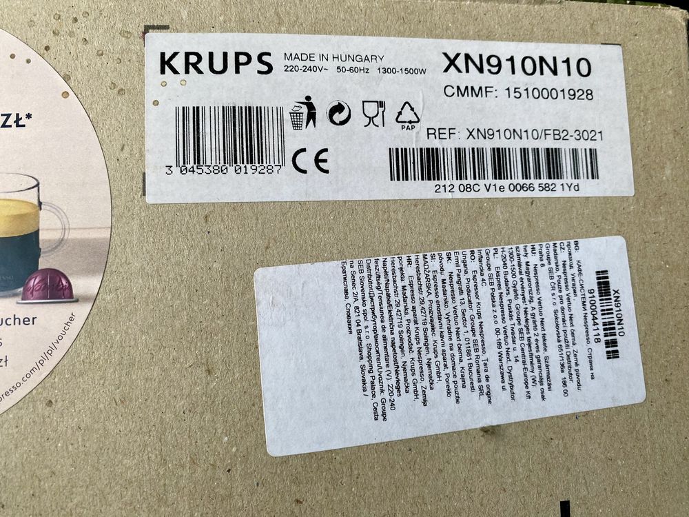 KRUPS Nespresso ekspres do kawy Vertuo Next czarnh matowy mat bdb