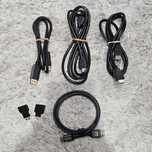 2 cabos hdmi + 2 cabos displayport + adaptadores hdmi