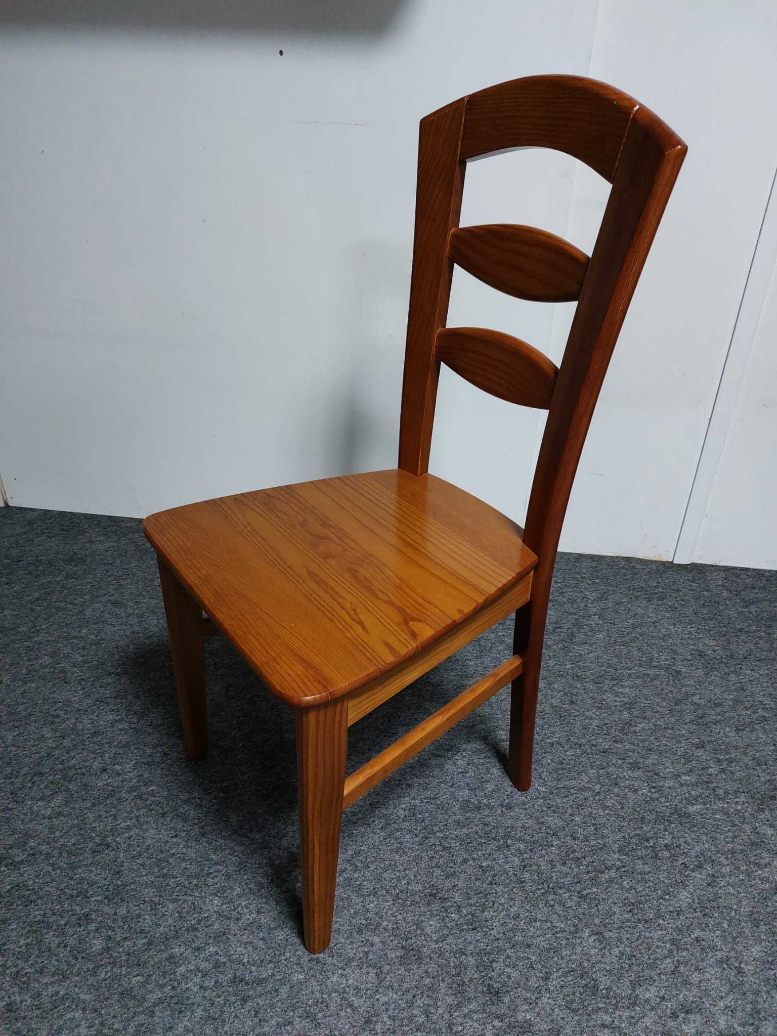 Conjunto de mesa de jantar extensível com 6 cadeiras em pinho