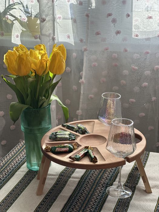 Винний столик для бокалів винный столик бук дерево стол