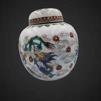 Pojemnik porcelanowy CHINY w stylu canton duży B4/012035