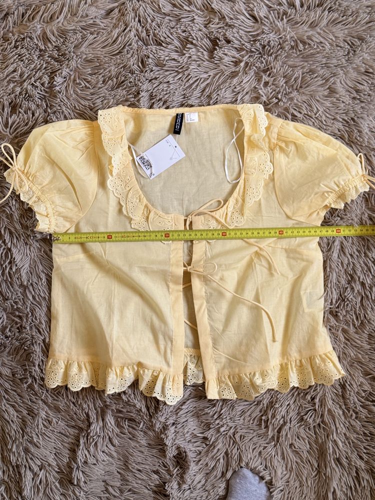 Жовта блуза з завʼязками H&M, p. S