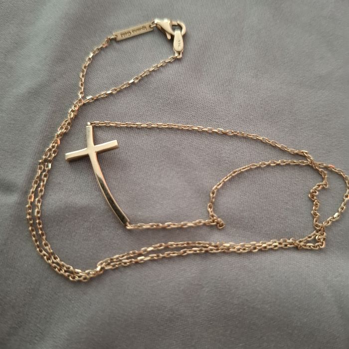 łańcuszek celebrytka krzyżyk naszyjnik złoto 375