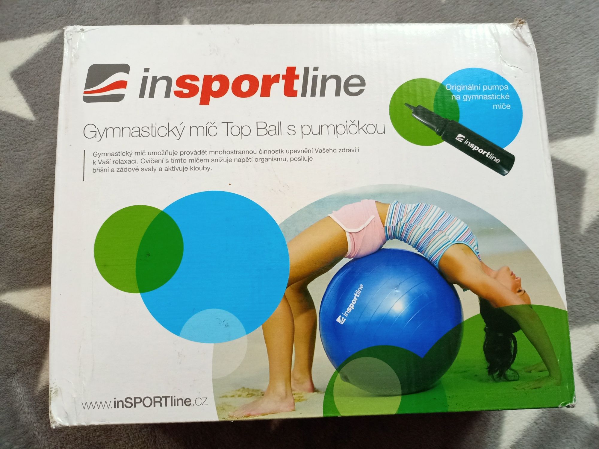 Piłka gimnastyczna 55 cm czerwona Insportline z pompką