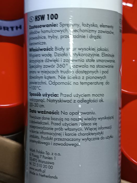 Smar półstały HSW 100 Wurth