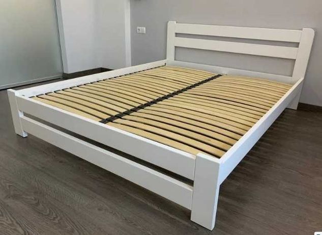 Букове ліжко "Комфорт"160х200 білого кольору