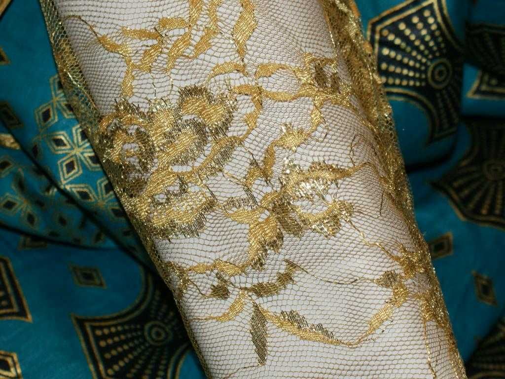 Africa etno suknia sukienka turkus złoto orient 44