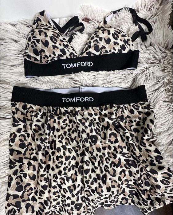 Костюм tom ford леопардовый шорты топ том форд