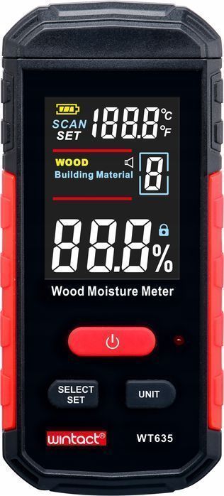 Bezinwazyjny Wilgotnościomierz Indukcyjny Drewna Mat. Budowlanych