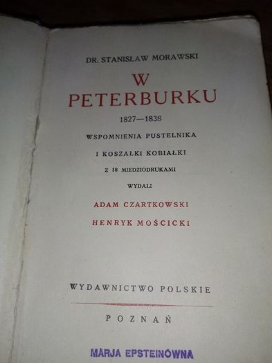 Dr. Stanisław Morawski" W Peterburku "