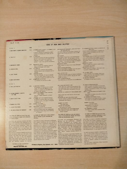 Duke of Iron sings calypsos płyta winylowa