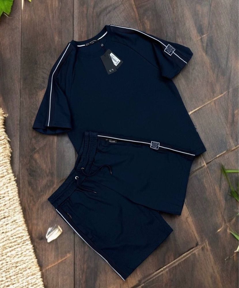 Чоловічий брендовий комплект футболка/шорти чорний M,L,XL,2XL,3XL КИЇВ