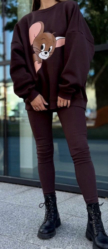 Dres bawelniany - bluza i legginsy prążek- M -bordowy- !! wyprzedaż !!