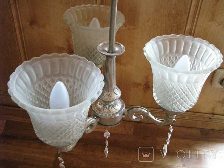 Люстра СССР с хрустальными подвесками. Как новая