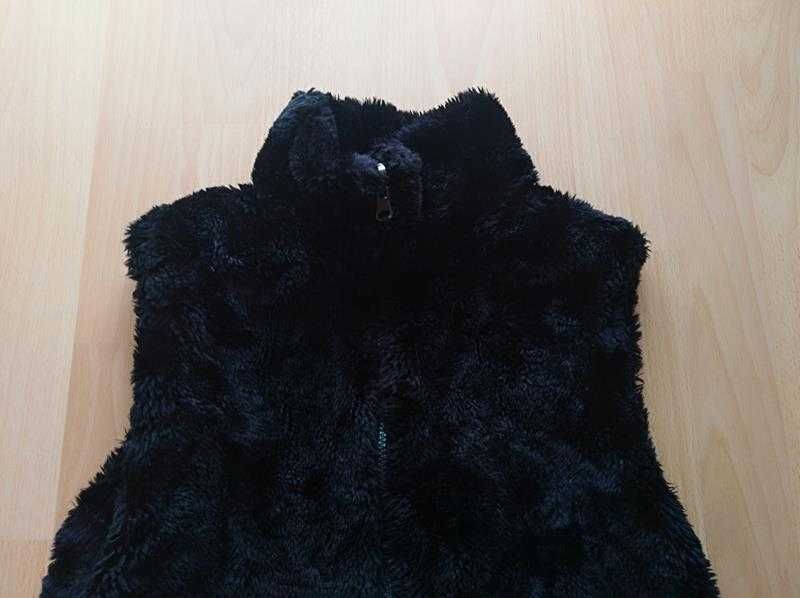 Kamizelka polarowa puszysta czarna damska rozmiar S / M