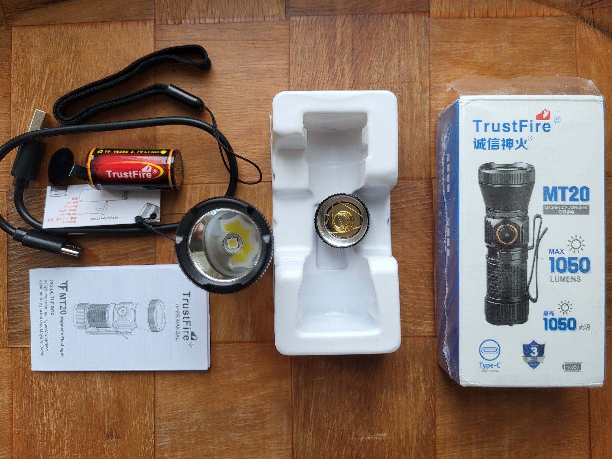 Ліхтарик TrustFire MT20 с АКБ 18350