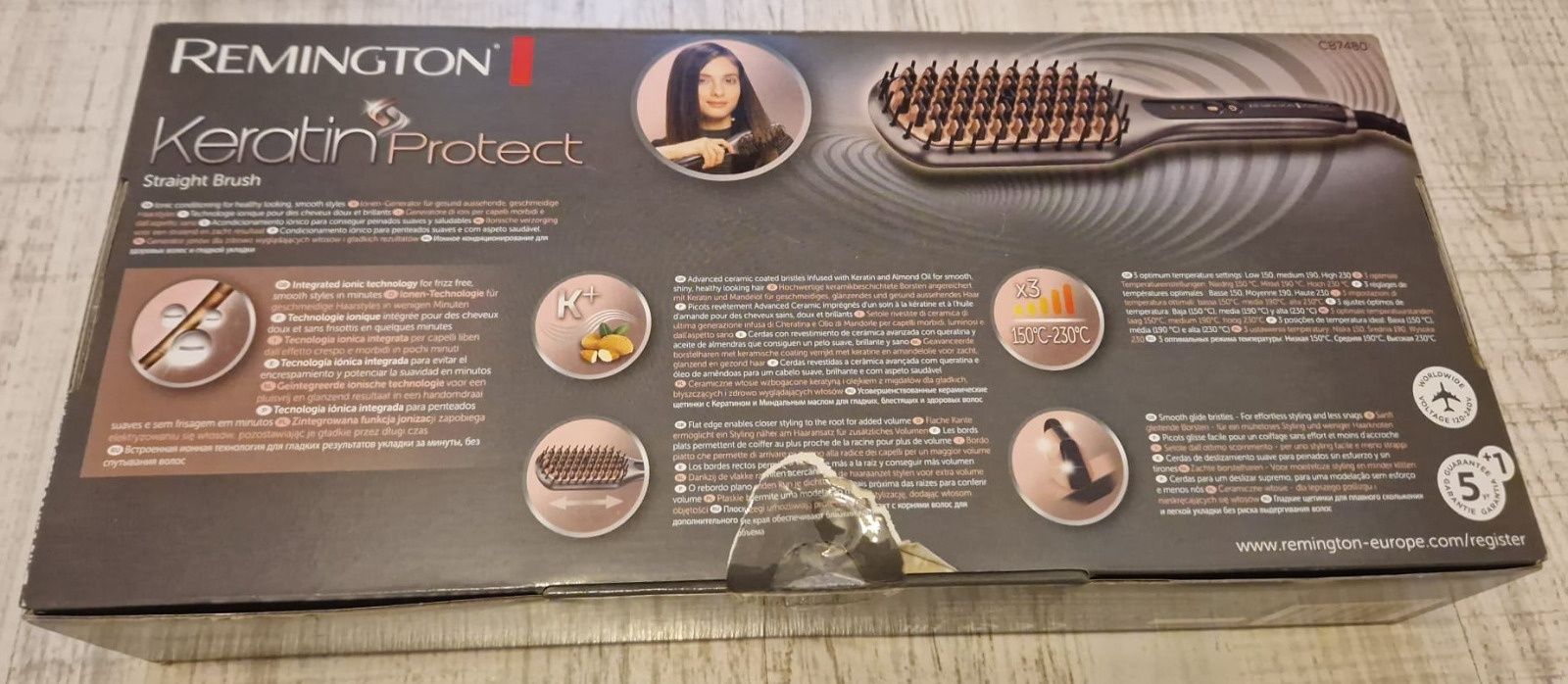 Szczotka do prostowania włosów Remington CB7480 Keratin Protect