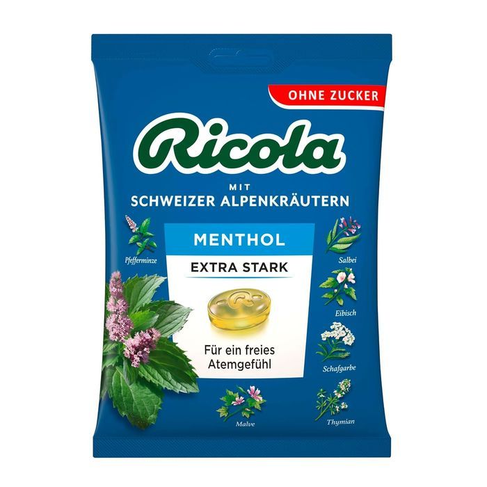 Ricola Menthol Extra Stark Cukierki bez Cukru 75 g. Ricola