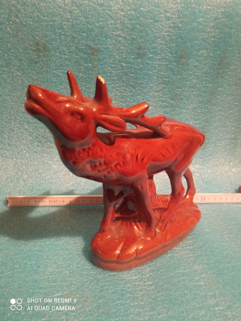 Jeleń z porcelany prl