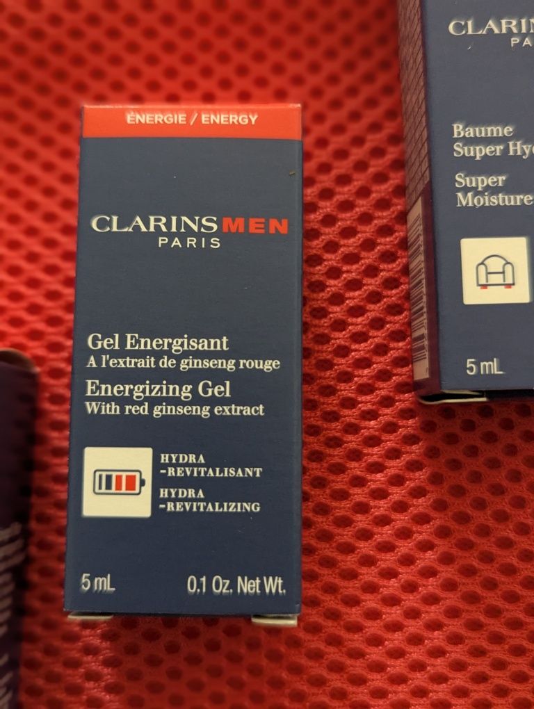 Чоловічий набір тестерів Clarins в косметичці 5 мл, 5 мл, 3 мл