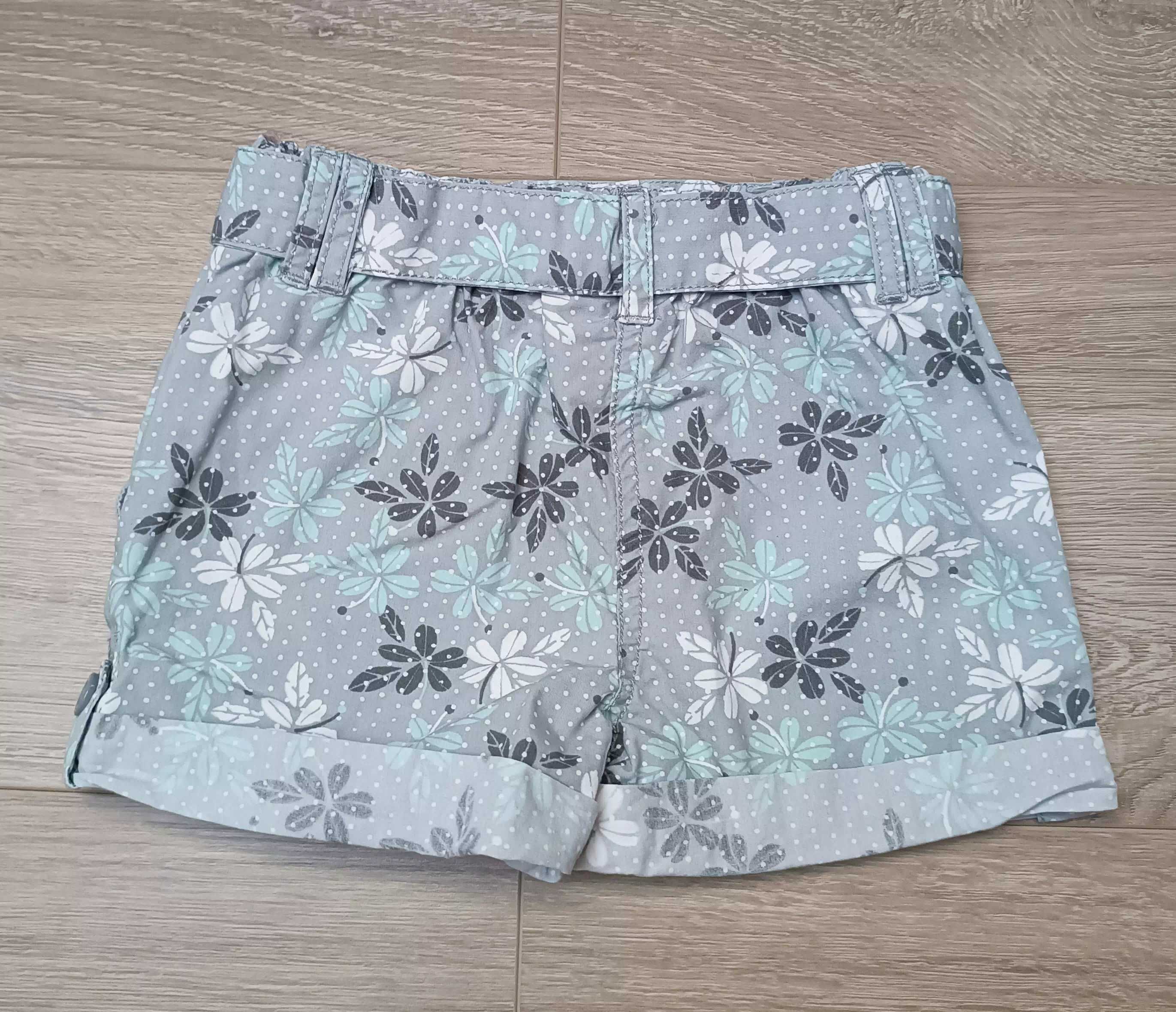 Spodnie szorty krótkie spodenki kwiaty 'Baby Girl' 74