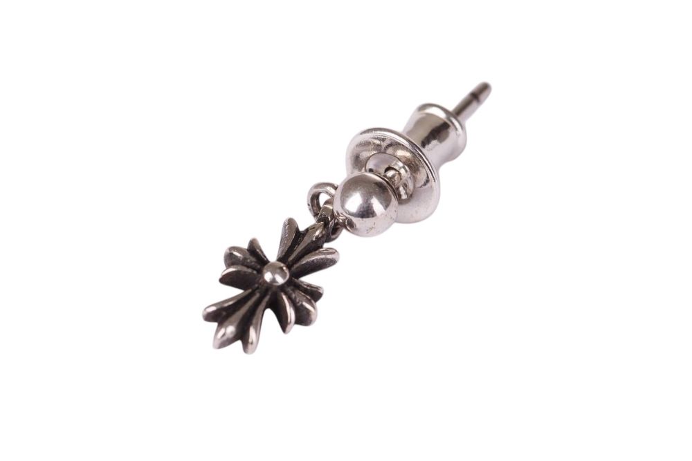 Срібна сережка хрестик Chrome Hearts Tiny Cross Earring Silver S925