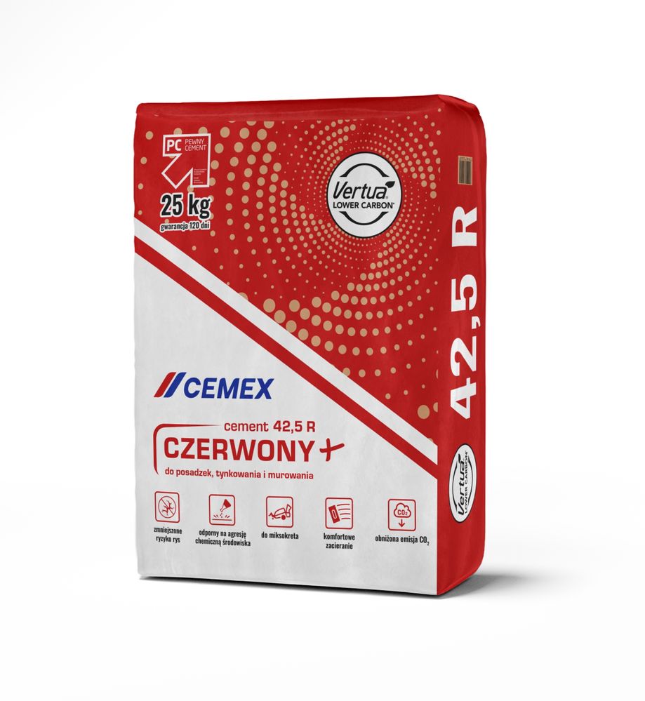 Cement CEMEX Czerwony+ CEM II/A-V 42,5 R mocny
