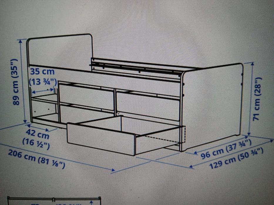 Łóżko młodzieżowe Ikea Slakt
