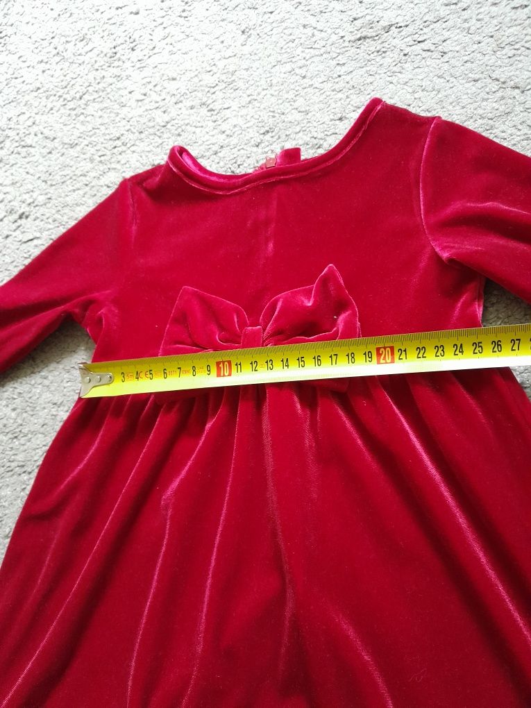 Sukienka bordowa na Boże Narodzenie sesję świąteczną 92-98 cm