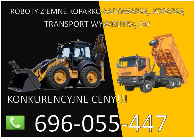 Usługi Koparką oraz koparko-Ładowarką, Transport Wywrotką -Michałowice