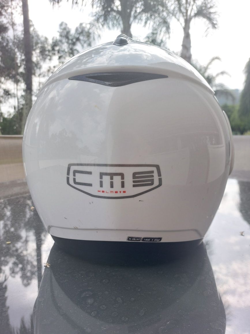 Capacete de mota branco CMS