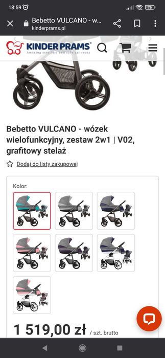 Wózek 2w1 Bebetto Vulcano