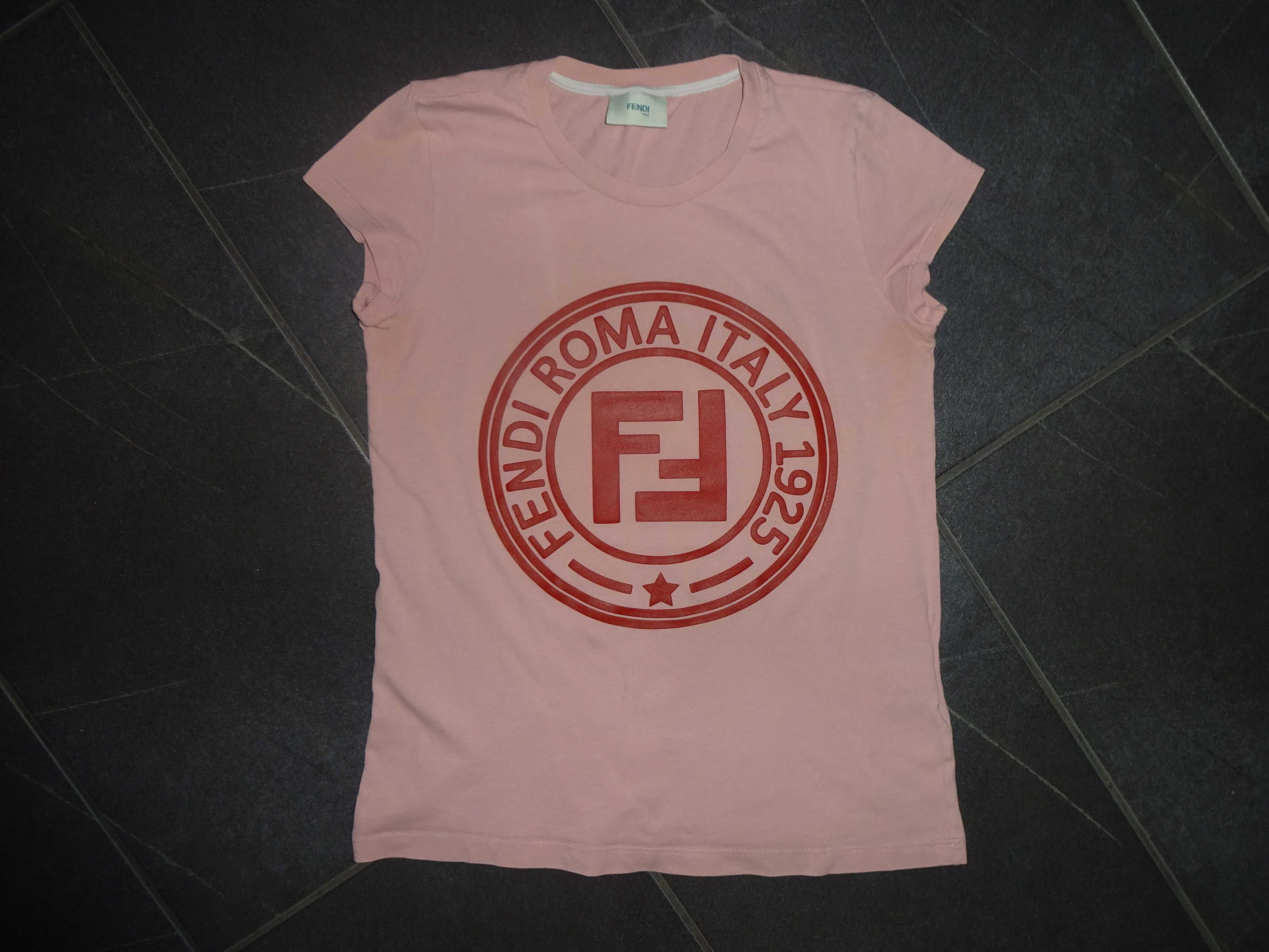 FENDI Kids made in Italy jasno różowa pastelowa koszulka 10 lat