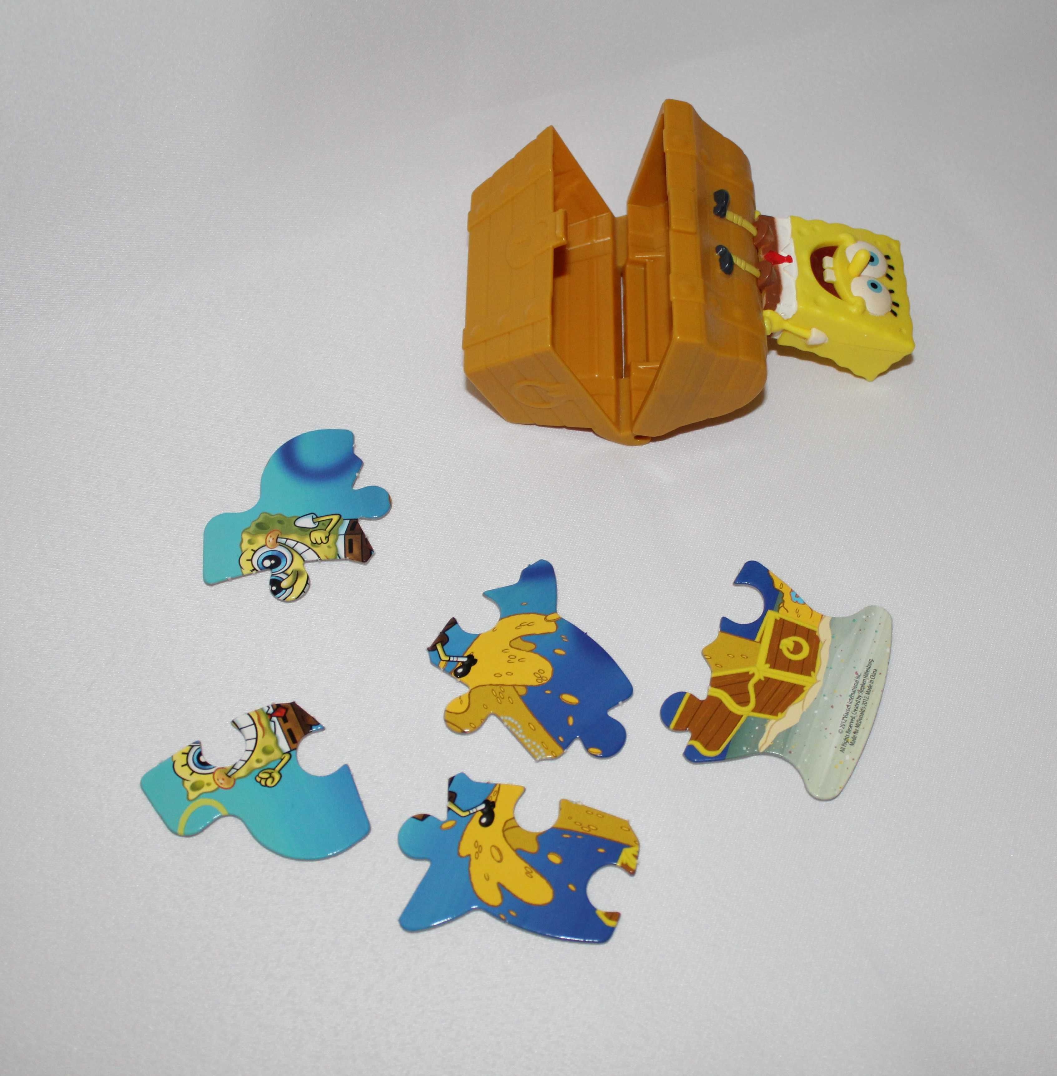 Figurka Spongebob kanciastoporty z McDonalds i puzzle