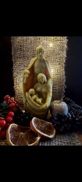 Świeca figurka wosk pszczeli 100% Święta Rodzina DUŻA 20cm