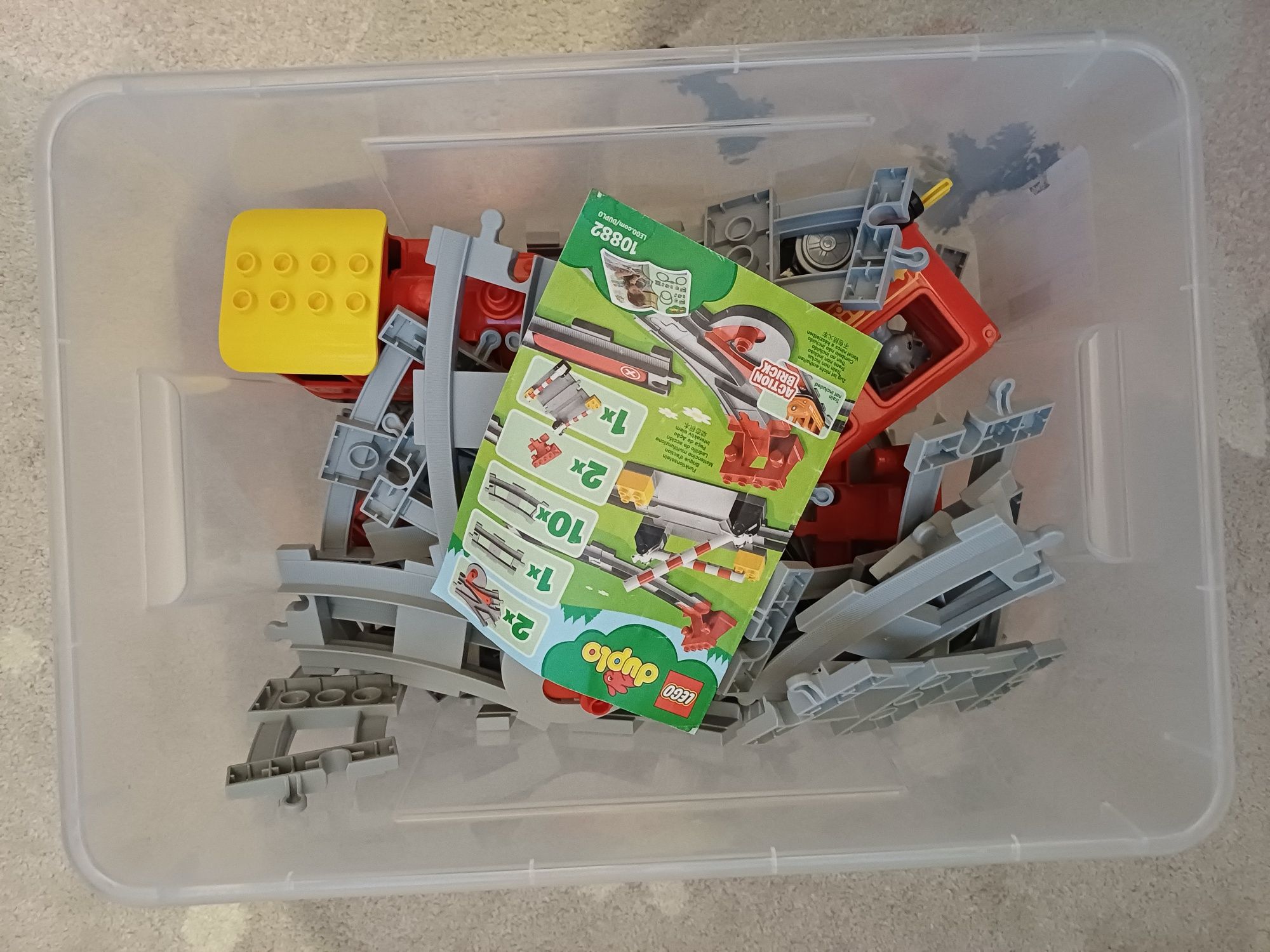 Klocki LEGO DUPLO 10874 Pociąg parowy + 2x 10882 Tory DUŻY ZESTAW