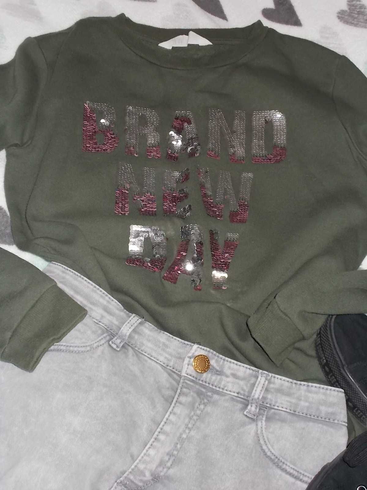 h&m super bawełniana bluza z cekinami r.10-12 lat