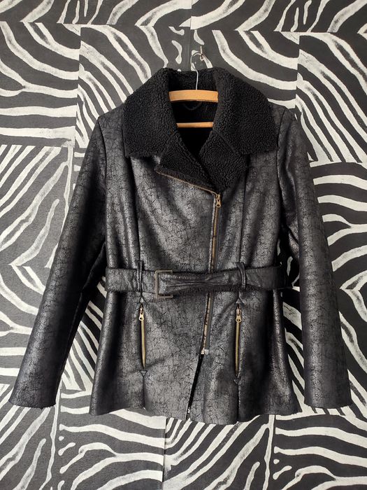 Czarny kożuszek Big star kurtka damska futerko r. S