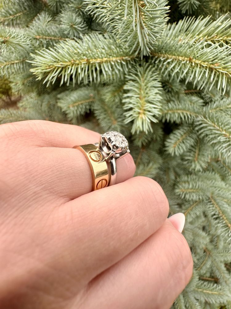 Золота каблучка,8 грам,обручка,кольцо під брендCartier Love,750,17,2