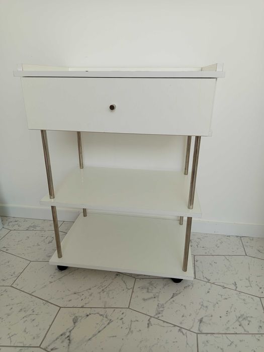 Conjunto de 2 carrinhos com rodas e gaveta para salão de beleza