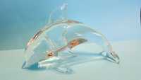 Delfin szklany figurka Daum Glass przycisk do papieru ryba rybka