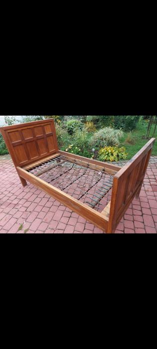 Stare loftowe drewniane stylowe łóżko dębowe