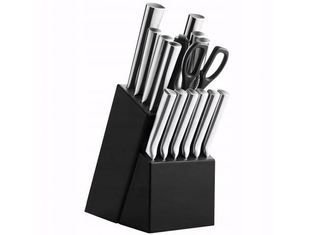Komplet Noży Kuchennych W Bloku Całostalowe + Stojak