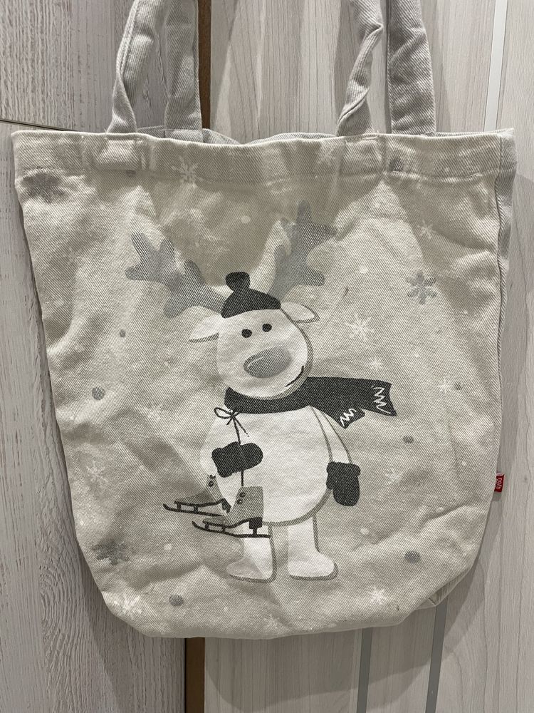 Torba zakupowa materiałowa zimowa home&you